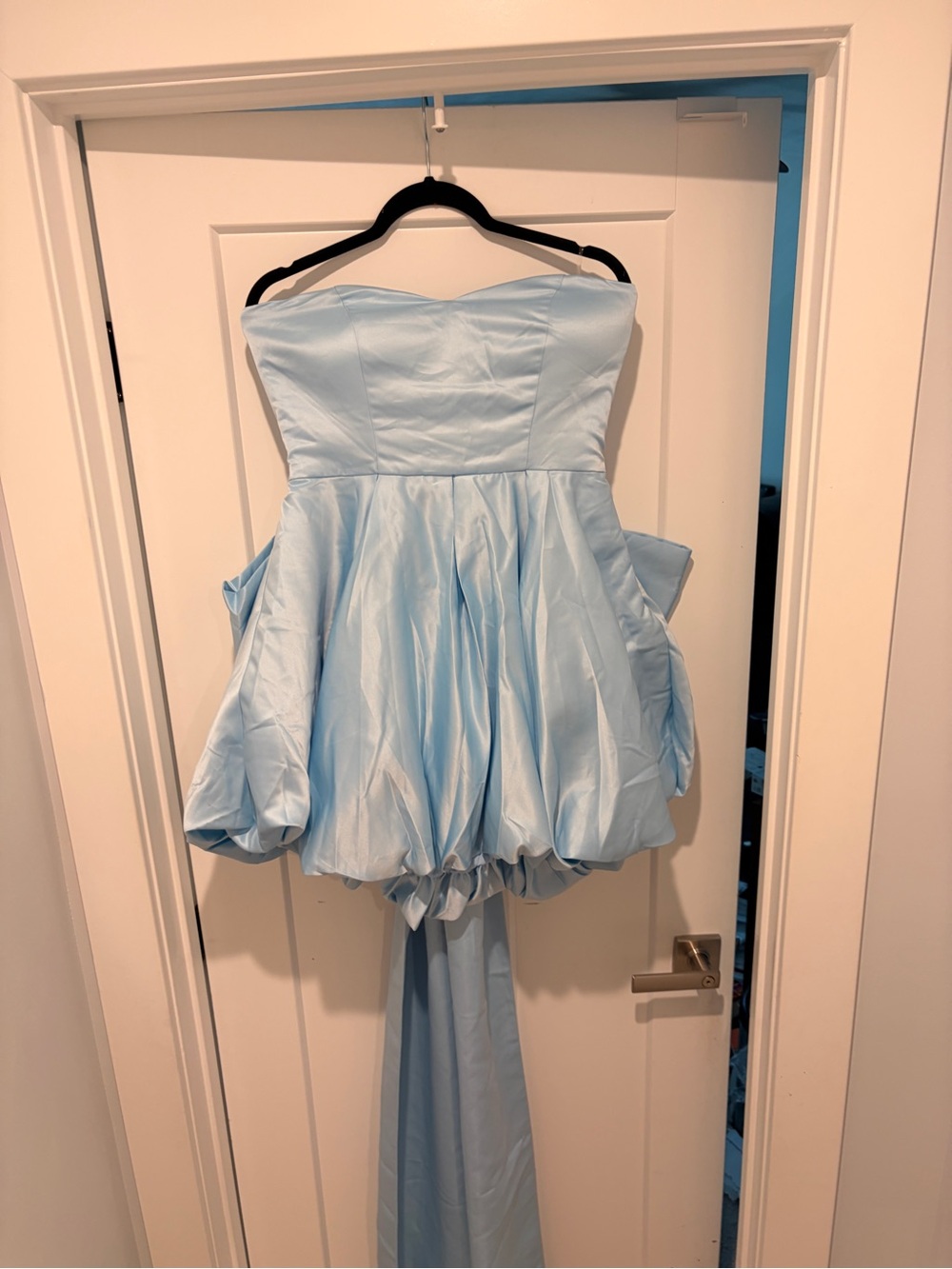 NWOT Women’s XL Strapless Light Blue Bubble Hem Cocktail Dress